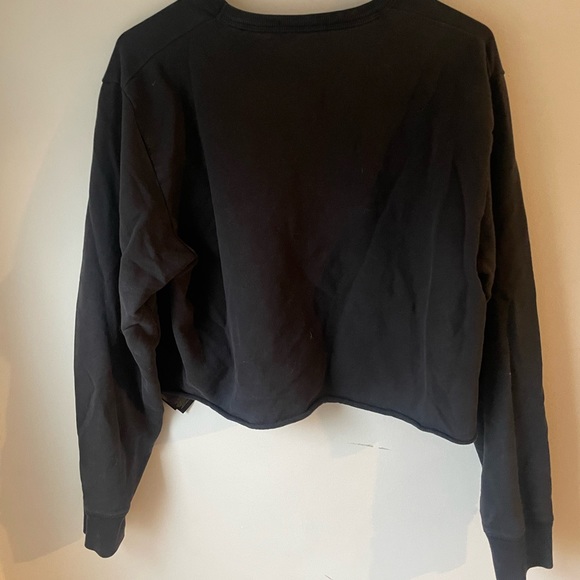 Frye College Black Cropped Crewneck Medium - Picture 2 of 3